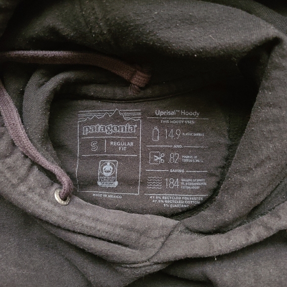 Patagonia Regular Fit Uprisal Hoodie Pullover Faded Black Women Size Small - Picture 8 of 8
